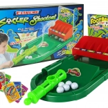 Tafelvoetbalspel met ballenlanceerder en scorekaarten