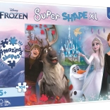 Puzzel 104 stukjes XL Super Shape Frozen – de vrolijke wereld van Anna en Elsa