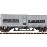 Piko plattewagen Lgs579 met 2× 20' containers DEUTRANS DR, tijdperk IV