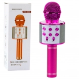 Draadloze karaokemicrofoon met Bluetooth en ingebouwde luidspreker – roze
