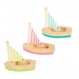 Houten waterzeilbootjes malfoot - set van 3 stuks