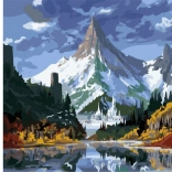 Diamantschilderen IJskasteel in de bergen 30 × 40 cm