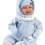 Realistische babypop met geluiden en zacht stoffen lichaam 44 cm