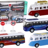 Speelgoedset: campers en bussen met vliegwiel 1:87, 4 stuks