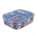 Paarse lunchbox Gabby's Dollhouse met 3 vakken