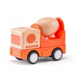 Houten betonmixer met verlichting en geluid