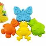 kunststof zandvormpjes dieren, set van 4 stuks in netje