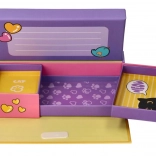 Paarse sieraden- en snuisterijendoosje