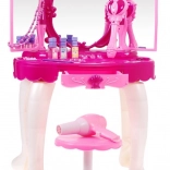 Kaptafel voor een kleine prinses met toverstaf, roze