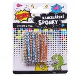 Gestreepte bureelklem 20 stuks, 50 mm