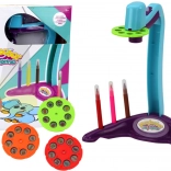 Projector om te tekenen met 3 verwisselbare schijven en stiften, paars