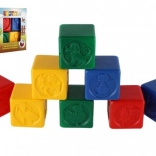 Kleurrijke plastic blokken voor kinderen met dierenmotieven, set van 8 stuks