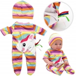 Woopie koninklijke set poppenkleren eenhoorn – romper en muts 43–46 cm