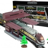 Grote FENFA-treinbaan met locomotief, 4 wagons en wissels