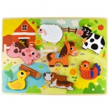 Houten Montessori inlegpuzzel boerderij TOOKY TOY