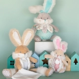 Pluchen konijntje met rammelaar en fopspeenhouder 21 cm