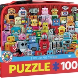 Puzzel in thermische lunchbox Robots 100 stukjes