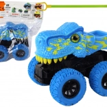Terrein-dinoauto met rubberen wielen blauw