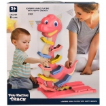 Meerlagige dinosaurus-racebaan met autootjes