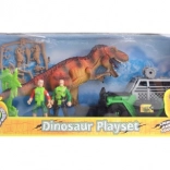 Set met batterijdinosaurus en terreinwagen