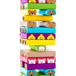Kleurrijke toren met dieren - behendigheidsspel