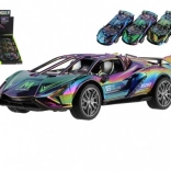 Sportieve kunststof auto met vliegwiel met licht en geluid