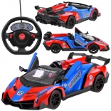 Sportieve RC-auto met openslaande deuren en stuurvormige controller 27 MHz – Rood