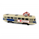 Metalen retrotram PRAGUE T3 16 cm met openslaande deuren