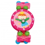 Houten horloge met een elfjesontwerp roze