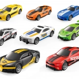 Set van 4 raceautootjes met terugtrekmechanisme 7 cm