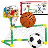 Woopie 2-in-1 basket en voetbaldoel met ballen