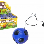 Jojo voetbalballetje aan elastiek 6 cm blauw