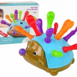 egel stapelspel blauw met gekleurde stekels