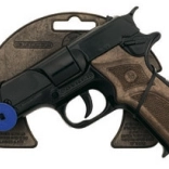 Metalen politieklapperpistool, zwart, 8 schoten