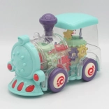 Transparante speelgoedtrein met licht en muziek