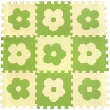 Schuimmat puzzelmat Bloemen groen-beige