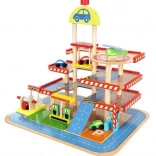 Houten parkeerplaats met garage voor kinderen