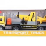 Vrachtwagen met vliegtuig op batterijen met licht en geluid