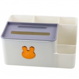 Organizer voor op tafel met gouden konijntje en doos voor tissues