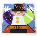 VIGA houten manipulatiebord tovenaar montessori – ritsen, knopen en gespen