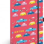 Gelijnd notitieboek met harde kaft 13 × 21 cm met elastiek en pennenlus