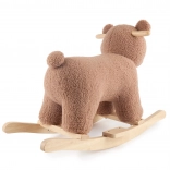 Bieco schommelbeer Mika van bouclé met houten basis