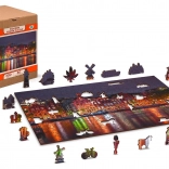 Houten puzzel Nachtelijk Amsterdam met unieke stukjes