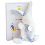 Cadeauset met konijntje en fopspeenclip blauw 15 cm