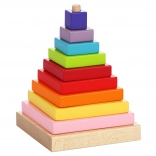 Kleurrijke Pyramide - houten puzzel voor kinderen