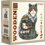 Houten puzzel Versierde kat 250 stukjes WOODEN CITY