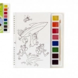 Kleurplaten met verf en penseel Mol en helikopter