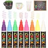 Set krijtmarkers voor borden en glas - 8 kleuren