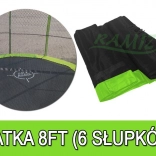 Beschermnet voor trampoline 244 cm (8 ft) met 6 tunnels SkyRamiz, groen