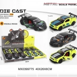 Metalen raceautootje 1:36 met openslaande deuren en pull-back aandrijving